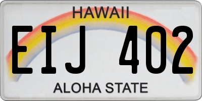 HI license plate EIJ402