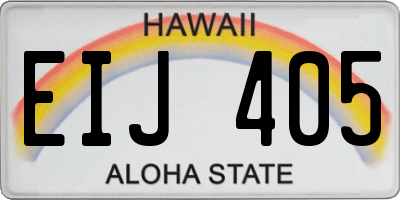 HI license plate EIJ405