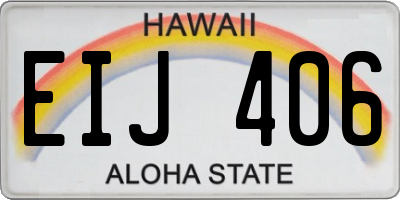 HI license plate EIJ406