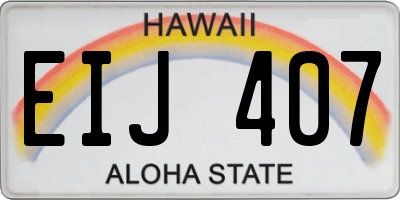 HI license plate EIJ407