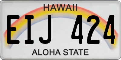 HI license plate EIJ424