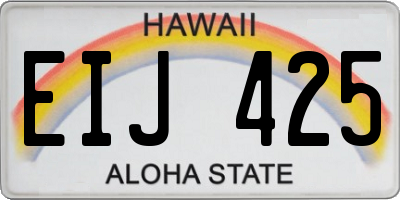 HI license plate EIJ425