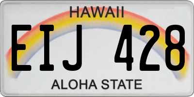 HI license plate EIJ428
