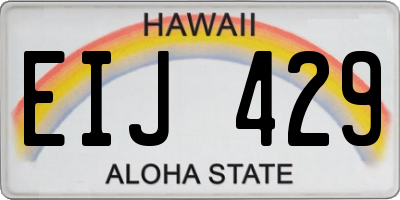 HI license plate EIJ429