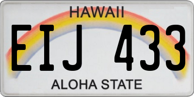 HI license plate EIJ433