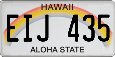 HI license plate EIJ435