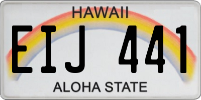 HI license plate EIJ441