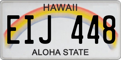 HI license plate EIJ448