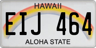 HI license plate EIJ464
