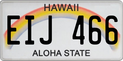 HI license plate EIJ466