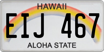 HI license plate EIJ467