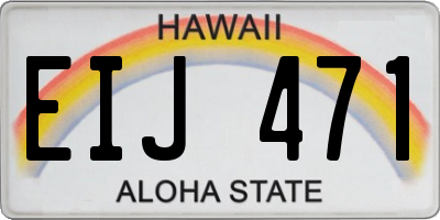 HI license plate EIJ471