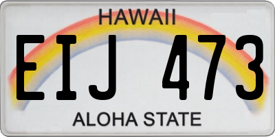 HI license plate EIJ473