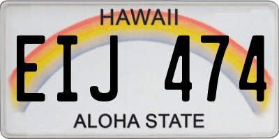 HI license plate EIJ474