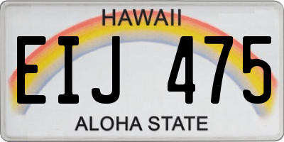 HI license plate EIJ475