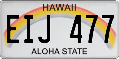 HI license plate EIJ477