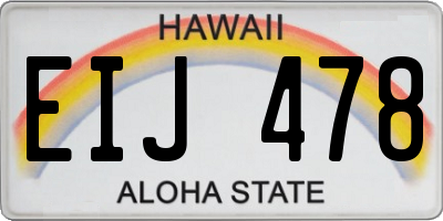 HI license plate EIJ478