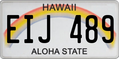 HI license plate EIJ489