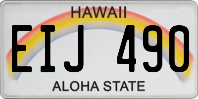 HI license plate EIJ490