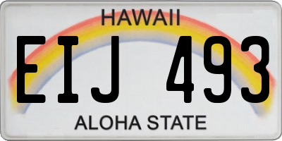 HI license plate EIJ493