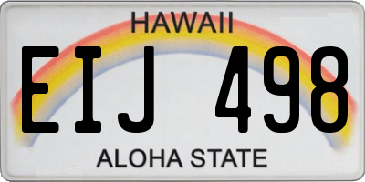 HI license plate EIJ498