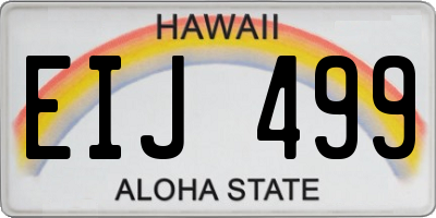HI license plate EIJ499