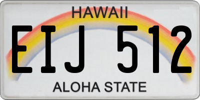 HI license plate EIJ512