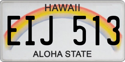 HI license plate EIJ513