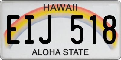 HI license plate EIJ518