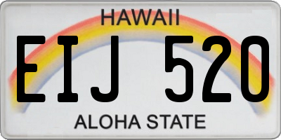 HI license plate EIJ520