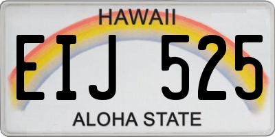 HI license plate EIJ525