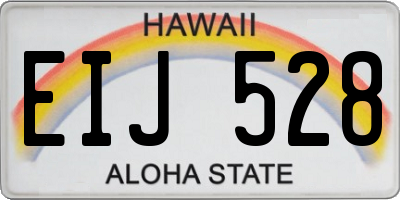 HI license plate EIJ528