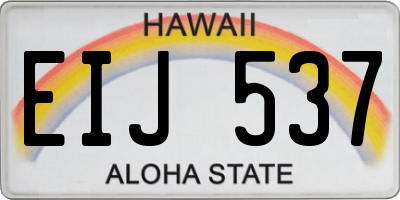 HI license plate EIJ537