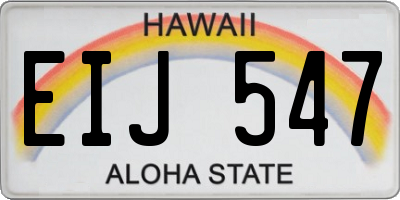 HI license plate EIJ547