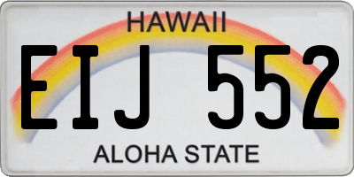HI license plate EIJ552