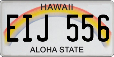 HI license plate EIJ556