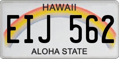 HI license plate EIJ562