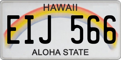 HI license plate EIJ566