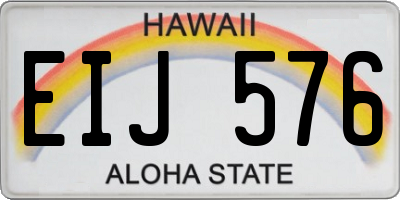 HI license plate EIJ576