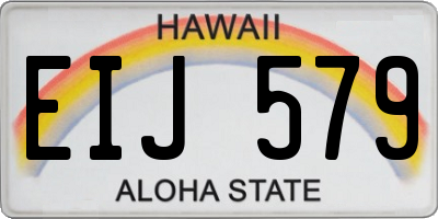 HI license plate EIJ579