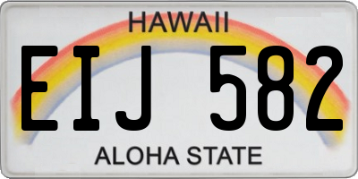 HI license plate EIJ582