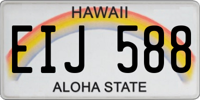 HI license plate EIJ588