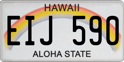 HI license plate EIJ590