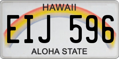 HI license plate EIJ596