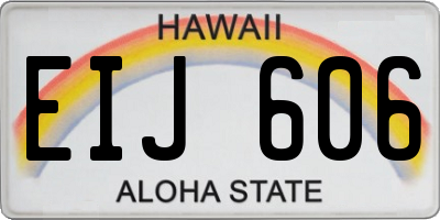 HI license plate EIJ606