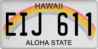 HI license plate EIJ611