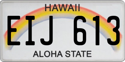 HI license plate EIJ613