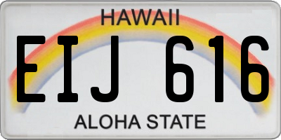 HI license plate EIJ616