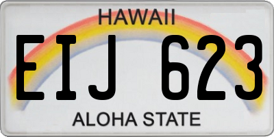 HI license plate EIJ623