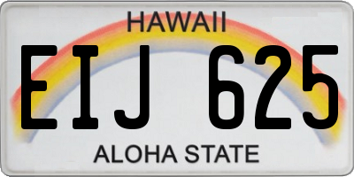 HI license plate EIJ625